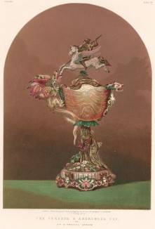 Чаша от английского мастера Н. Emanuel, изображающая сцену спасения Андромеды Персеем (Каталог Всемирной выставки в Лондоне. 1862 год. Том 1. Лист 94)
