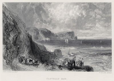 Вид на залив Кловелли (лист из альбома "Галерея Тёрнера", изданного в Нью-Йорке в 1875 году)