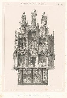 Заалтарный образ собора в Бру, XVI век. Meubles religieux et civils..., Париж, 1864-74 гг. 