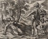 Кефал случайно убивает Прокриду. Гравировал Антонио Темпеста для своей знаменитой серии "Метаморфозы" Овидия, л.71. Амстердам, 1606