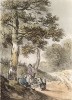 Пейзаж с крестьянами под деревом. Гравюра с рисунка знаменитого английского пейзажиста Томаса Гейнсборо из коллекции  британского мецената Т. Монро. A Collection of Prints ...of Tho. Gainsborough, Лондон, 1819. 