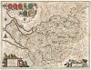 Карта графства Чешир (Честер). Cestria comitatus palatinus. The Countye Palatine of Chester. Составил Ян Янсониус. Амстердам, 1647