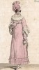 Тюлевая пелеринка поверх платья, украшенного маленькими воланами. Из первого французского журнала мод эпохи ампир Journal des dames et des modes, Париж, 1813. Модель № 1307
