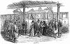 Прибытие изгнанного французской буржуазно--демократической революцией 1848 года короля Луи--Филиппа I на лондонский железнодорожный вокзал Кройдон (The Illustrated London News №307 от 11/03/1848 г.)