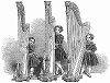 Юные арфисты -- воспитанники британского композитора, выступающие в лондонском концертном зале (The Illustrated London News №303 от 19/02/1848 г.)