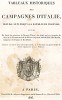 Титульный лист известной работы Tableaux historiques des campagnes d'Italie depuis l' An IV jusqu'á la bataille de Marengo. Париж. 1806 год