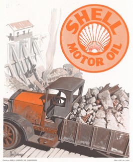 Реклама моторного масла Shell 1920-х годов. 