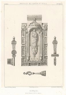 Французский замок с ключами, XV век. Meubles religieux et civils..., Париж, 1864-74 гг. 