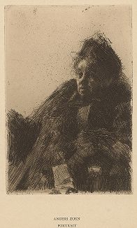 Мадам Симон. Офорт Андерса Цорна, 1891 год. 