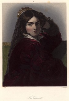 Катерина, героиня пьесы Уильяма Шекспира «Укрощение строптивой». The Heroines of Shakspeare. Лондон, 1848