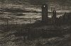 Порт Саут-Шилдс (Вечер). Офорт Джона Парка, 1879 год. 