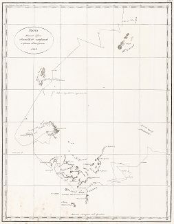Карта южного берега Японских островов и пролива Ван-Димена. 1805 год.