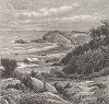 Вид на утёсы Чистилище вблизи Ньюпорта, штат Род-Айленд. Лист из издания "Picturesque America", т.I, Нью-Йорк, 1872.