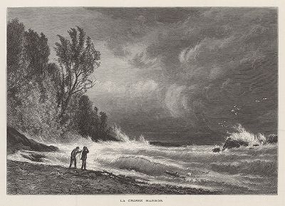 Залив Распятия, озеро Верхнее. Лист из издания "Picturesque America", т.I, Нью-Йорк, 1872.