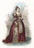 Эпоха Возрождения, правление Франциска I. Костюм придворной дамы: бархатное платье с золотым шитьём.