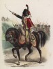 Офицер гвардейских конных егерей приветствует императора (из популярной работы Histoire de l'empereur Napoléon (фр.), изданной в Париже в 1840 году с иллюстрациями Ораса Верне и Ипполита Белланжа)