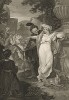 Иллюстрация к пьесе Шекспира "Троил и Крессида", акт I, сцена II: Пандар рассказывает своей племяннице Крессиде о троянских вождях, проезжающих по Трое. Graphic Illustrations of the Dramatic works of Shakspeare, Лондон, 1803.