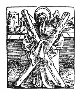 Святой апостол Пётр. Ганс Бальдунг Грин. Иллюстрация к Hortulus Animae. Издал Martin Flach. Страсбург, 1512