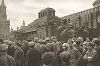 Демонстрация у мавзолея Ленина. Лист 31 из альбома "Москва" ("Moskau"), Берлин, 1928 год