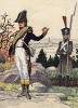 1814 г. Офицер и солдат национальной гвардии города Страсбург в зимней форме одежды. Коллекция Роберта фон Арнольди. Германия, 1911-29