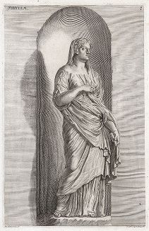Сивилла из коллекции Медичи. Лист из Sculpturae veteris admiranda ... Иоахима фон Зандрарта, Нюрнберг, 1680 год. 