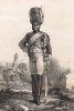 Гвардейский жандарм в парадной форме (редкая литография Н.-Т. Шарле, посвящённая гвардии недавно свергнутого Наполеона. Париж. 1817 год)