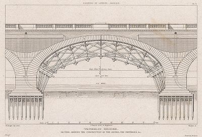 Чертеж центральной арки моста Ватерлоо. 