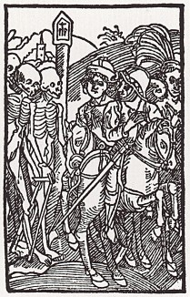 Альбрехт Дюрер. Живые встречют мёртвых (иллюстрация к Базельскому молитвеннику 1494 года)