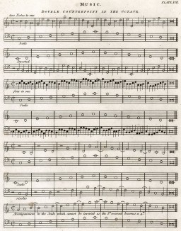 Музыка. Двойной контрапункт октавы. Encyclopaedia Britannica. Эдинбург, 1806