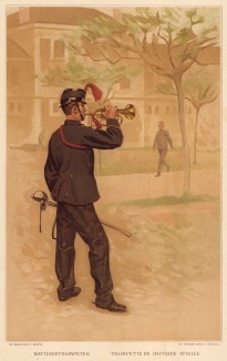 Горнист артиллерийской батареи армии Швейцарии (из альбома хромолитографий L' Armée Suisse... Цюрих. 1894 год)