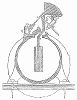 Воздушная труба диаметром 12 дюймов, показанная в разрезе, применяемая на пневматической железной дороге, подвижной состав которой приводится в движение энергией сжатого или разреженного воздуха (The Illustrated London News №88 от 06/01/1844 г.)