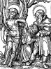 Святой Себастьян. Иллюстрация Ганса Бургкмайра к Taschenbuchlein. Издатель Hans Otmar, Аугсбург, 1510