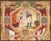 Королева Виктория и Наполеон III -- главные герои ковра от компании Thomas Tapling & Son, созданного в технологии акминстер в честь подписания торгового договора с Францией (Каталог Всемирной выставки в Лондоне. 1862 год. Том 3. Лист 300a)
