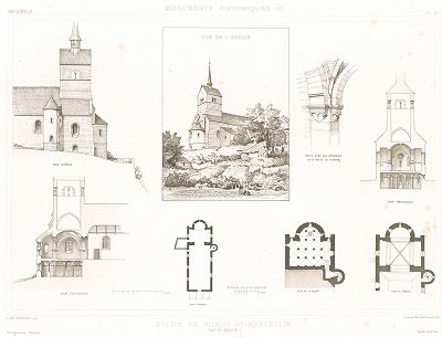 Церковь Виларс-Сен-Марселен в Верхней Марне (XII век). Archives de la Commission des monuments historiques, т.3, Париж, 1898-1903. 