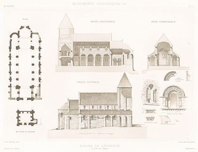 Церковь Сен-Жене де Лавардан в Луаре и Шер (XI век). Archives de la Commission des monuments historiques, т.3, Париж, 1898-1903. 