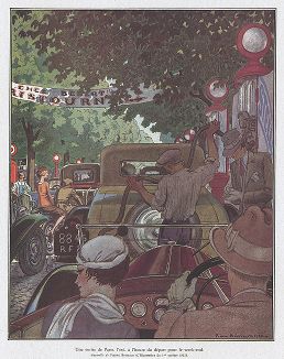 Выезд из Парижа на выходные. L'automobile, Париж, 1935