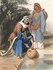 Красавицы-дагестанки из Ахты. "Costumes du Caucase" князя Гагарина, л. 50, Париж, 1840-е гг. 