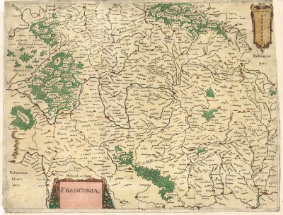 Карта Франконии. Franconia. Составил Виллем Блау. Амстердам, 1640