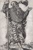 Солдат с двуручным мечом. Гравюра Франца Брюна из сюиты "Солдаты", 1559 год. 