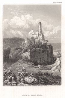 Развалины замка Гогенцоллернов. Meyer's Universum..., Хильдбургхаузен, 1844 год.