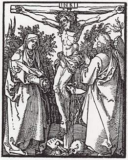 Альбрехт Дюрер. Христос на кресте, Мария и Иоанн