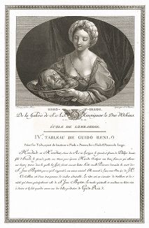 Иродиада работы Гвидо Рени. Лист из знаменитого издания Galérie du Palais Royal..., Париж, 1786