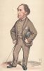 Сэр Джозеф Генри Хаули (1814-1875) - баронет, владелец скаковых лошадей, которые неоднократно выигрывали самые престижные скачки.  Карикатура из знаменитого британского журнала Vanity Fair. Лондон, 1870