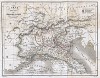 Карта итальянской кампании генерала Бонапарта 1796-97 гг. Составил французский картограф Аристид-Мишель Перро. J.-M. de Norvins, Histoire de Napoleon, т.1. Париж, 1829