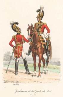 Гвардейские жандармы короля Франции в 1815 году. Histoire de la Maison Militaire du Roi de 1814 à 1830. Экз. №93 из 100, изготовлен для H.Fontaine. Том II, л.49. Париж, 1890