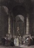 Интерьер Успенского собора Московского Кремля. Гравюра на стали. Лондон, 1835