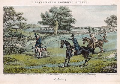 Ату! Ату его! Акватинта Генри Алкена из серии R. Ackermann's Сoursing Scraps, Лондон, 1850