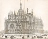 Миланский собор (Duomo (ит.)) (вид с северо-востока) (из Engravings of ancient Cathedrals, Hotels de Ville, and other public buildings of celebrity, in France, Holland, Germany and Italy... Лондон. 1842 год)