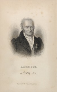 Пьер Андрэ Латрей (1763-1832) -- французский натуралист и энтомолог (фронтиспис XXXVII тома "Библиотеки натуралиста" Вильяма Жардина, изданного в Эдинбурге в 1843 году)