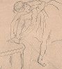 Балерина, шнурующая пуант. Офорт Эдгара Дега, ок. 1886-90 гг. 